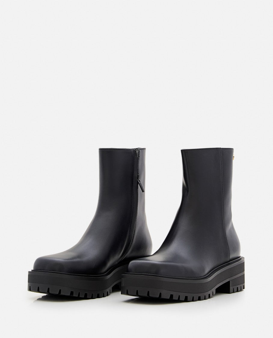 Gianvito Rossi Leather Combat Boots