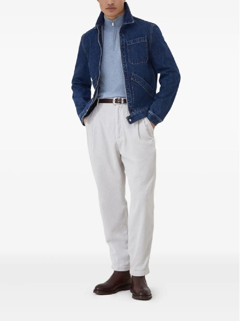 Brunello Cucinelli Half-Zip Knitwear With Stand-Up Collar