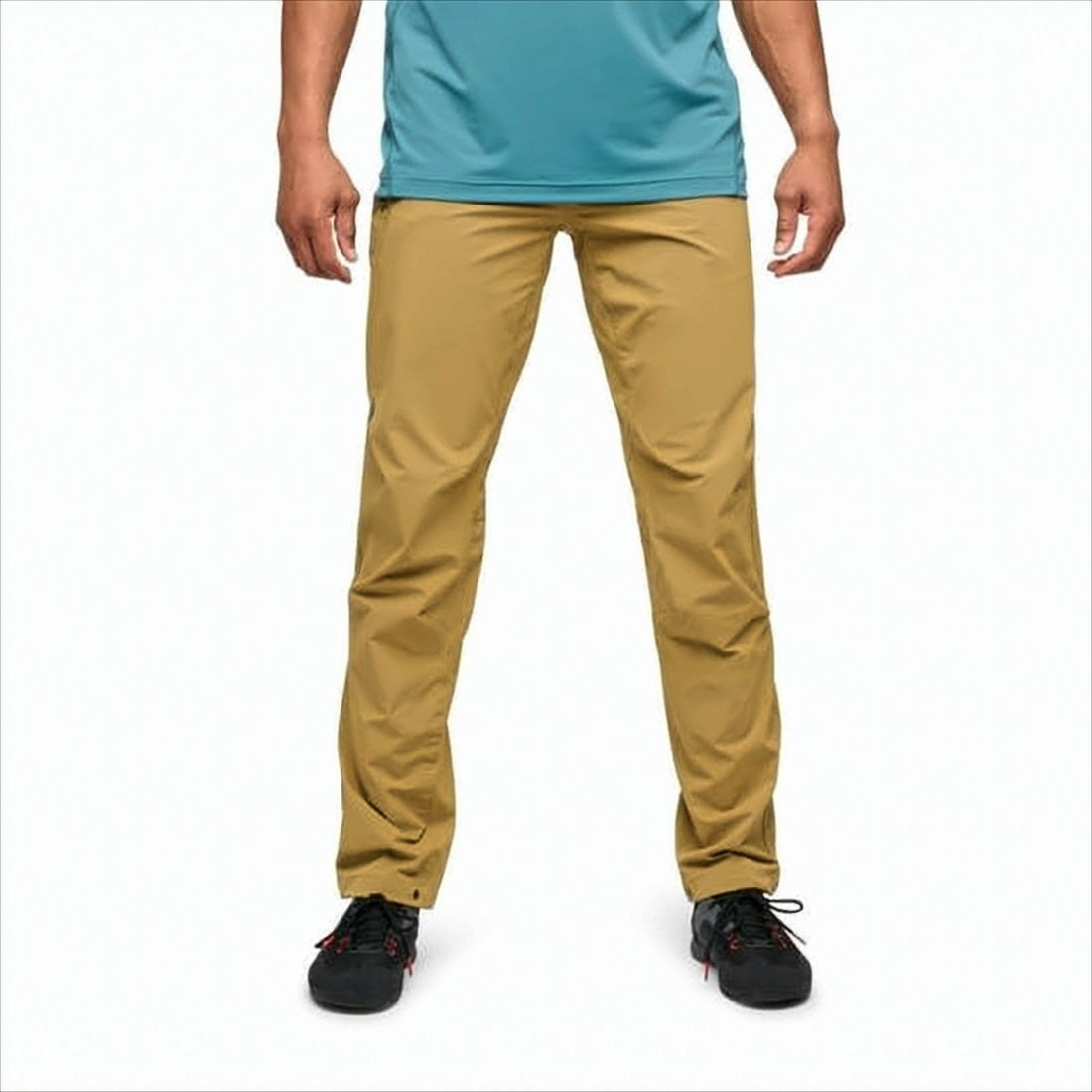 Black Diamond Straight Brown Pants With Fitted Waist And Adjustable Belt