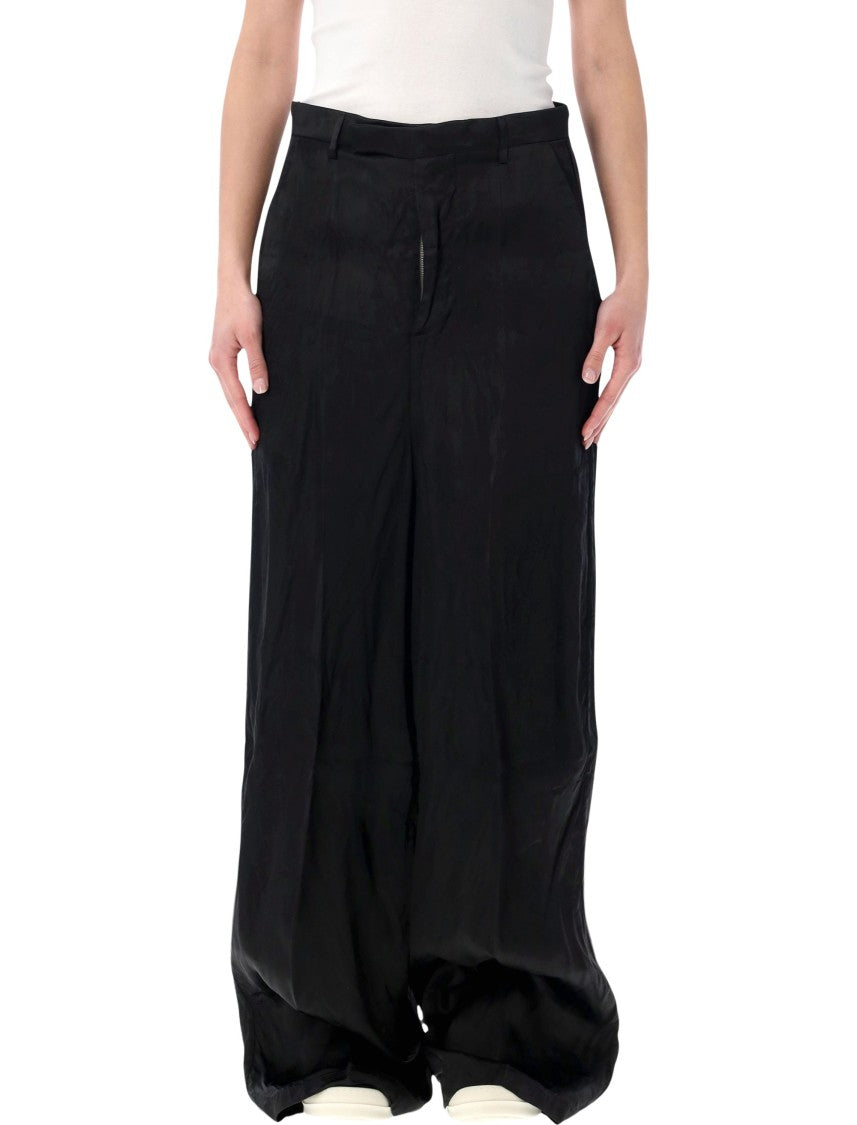 Rick Owens Tailored High-Rise Cupro Satin Trousers