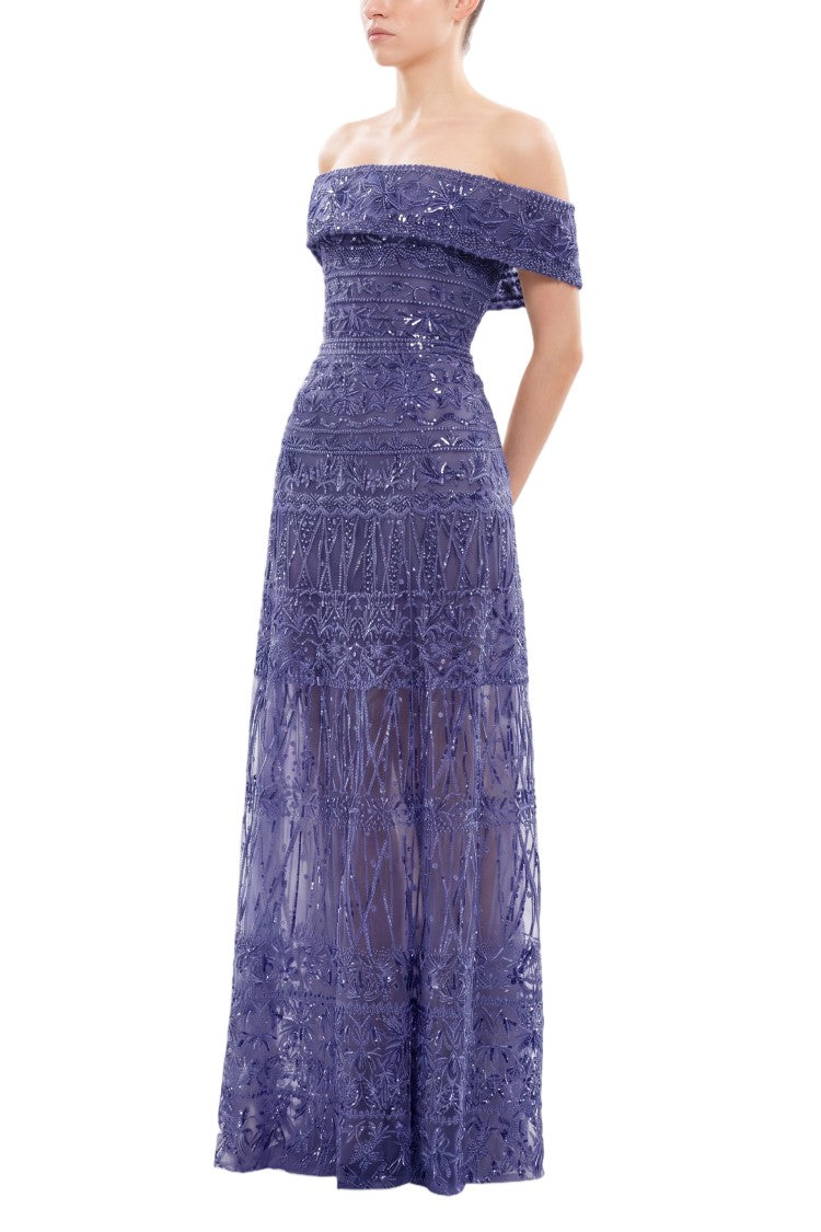 Saiid Kobeisy Beaded Tulle Dress
