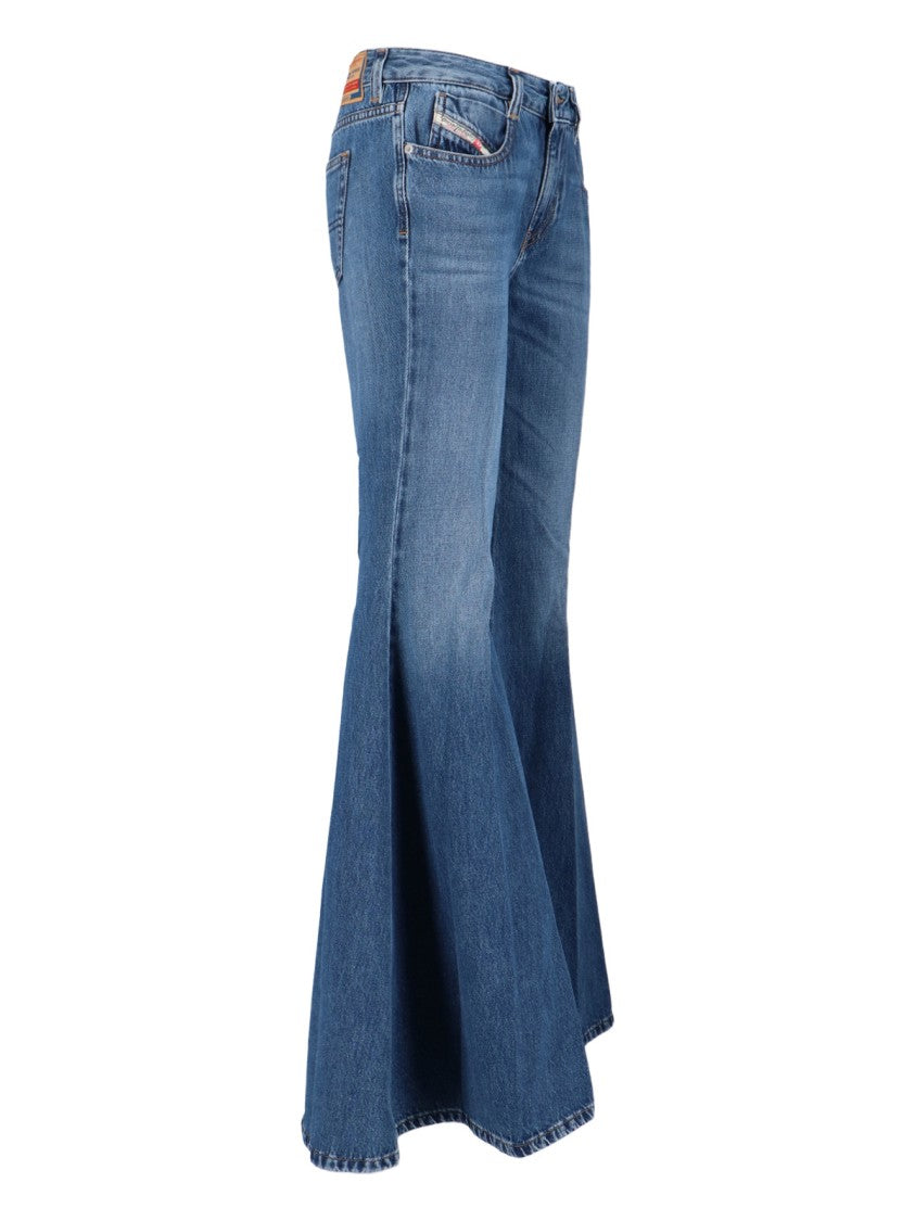 Diesel High-Waisted Flared Jeans With Vintage-Inspired Finish