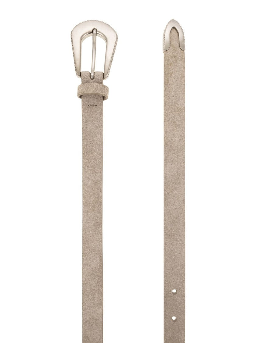 Brunello Cucinelli Western Belt In Suede Calfskin