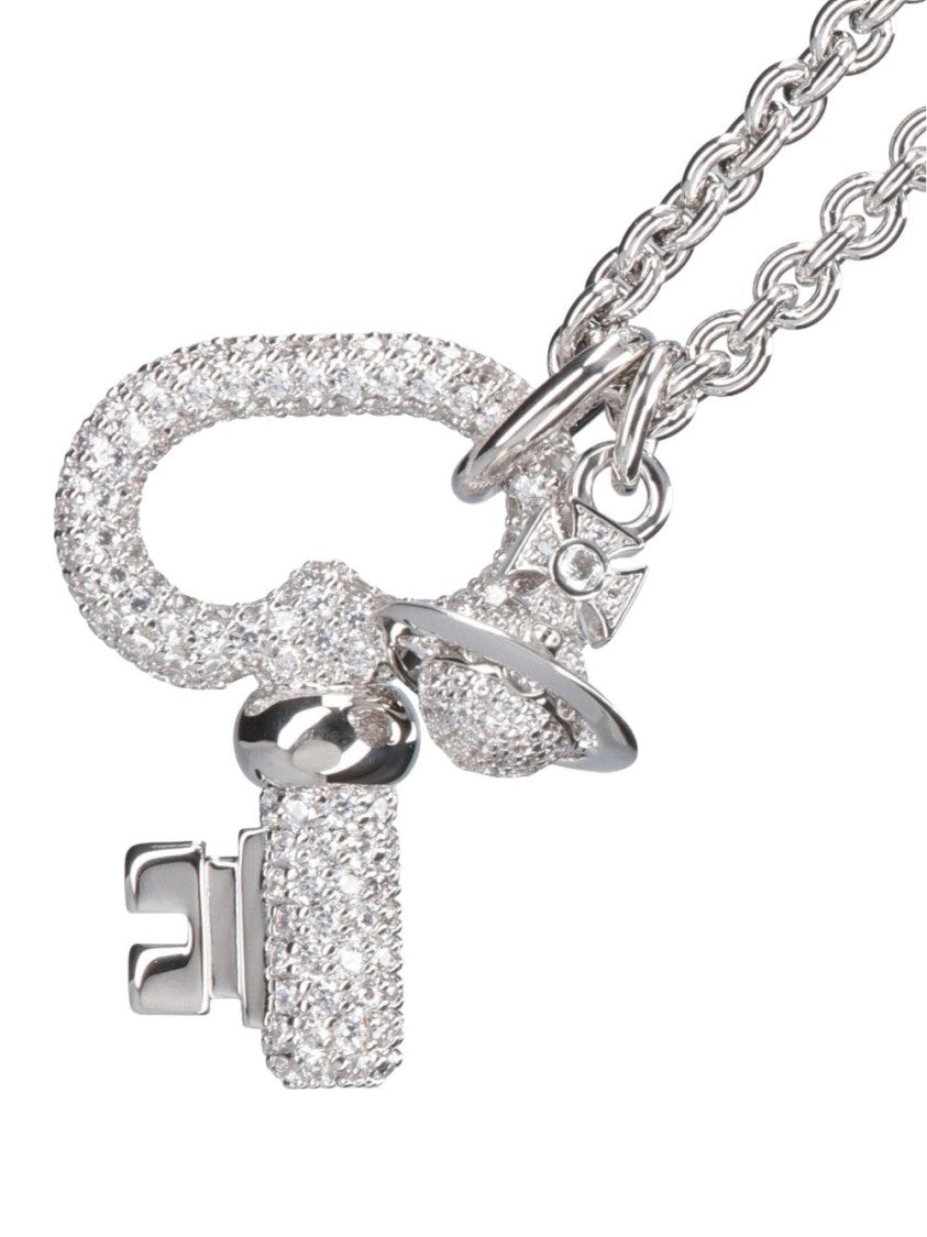 Vivienne Westwood Silver-Tone Chain Necklace With Key And Orb Pendant