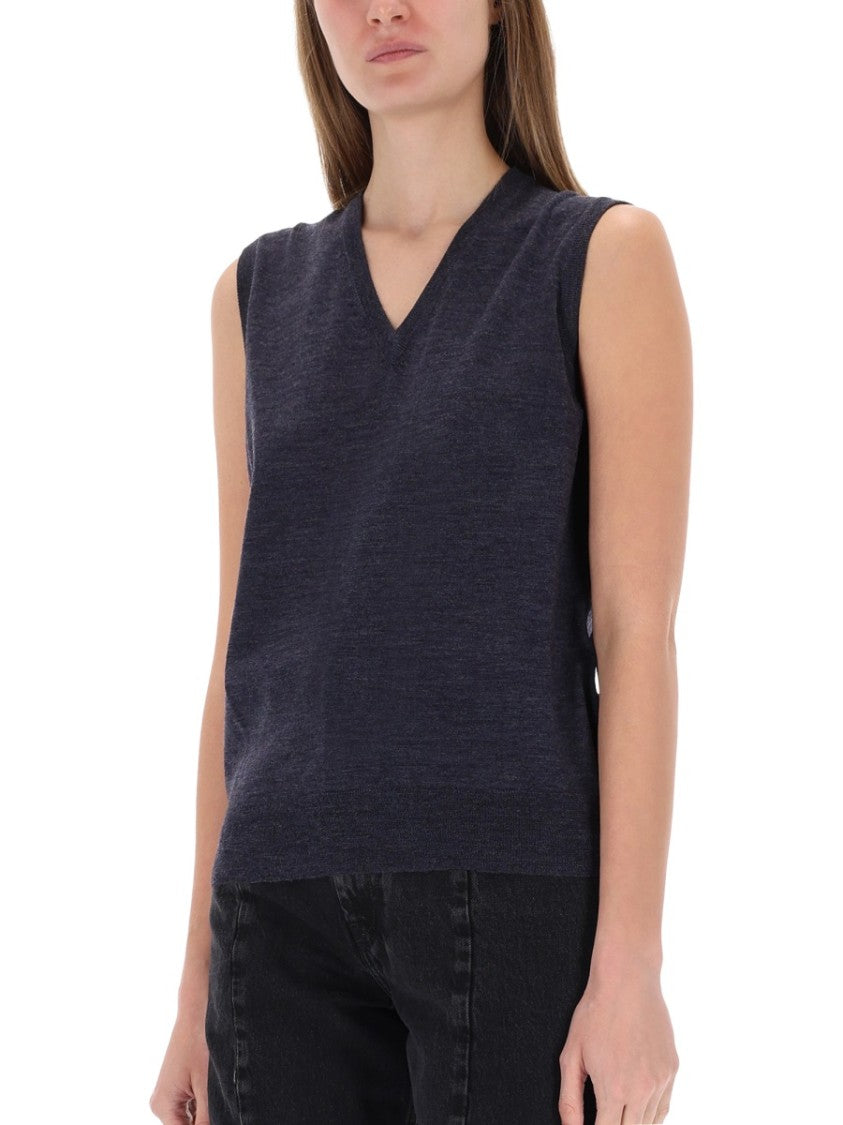 Maison Margiela V-Neck Ribbed Wool Vest