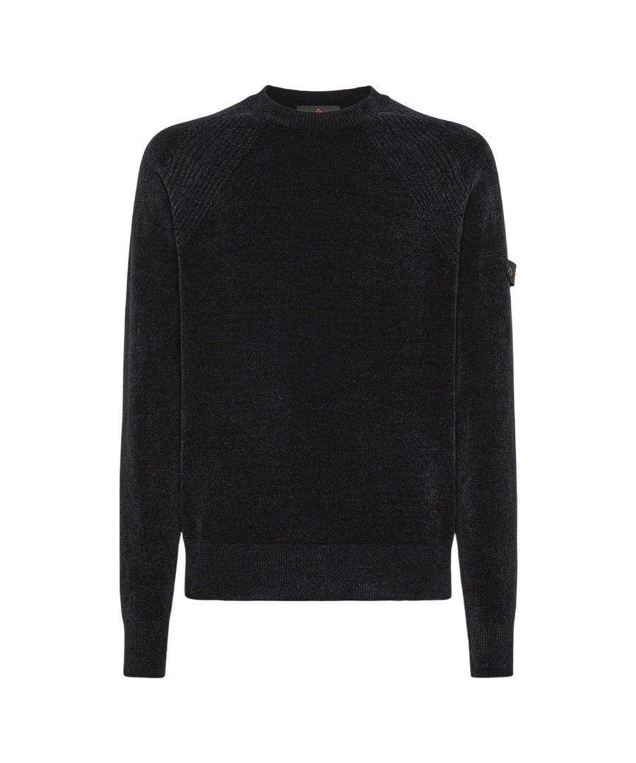 Peuterey Blue Chenille Tricot Crewneck Sweater