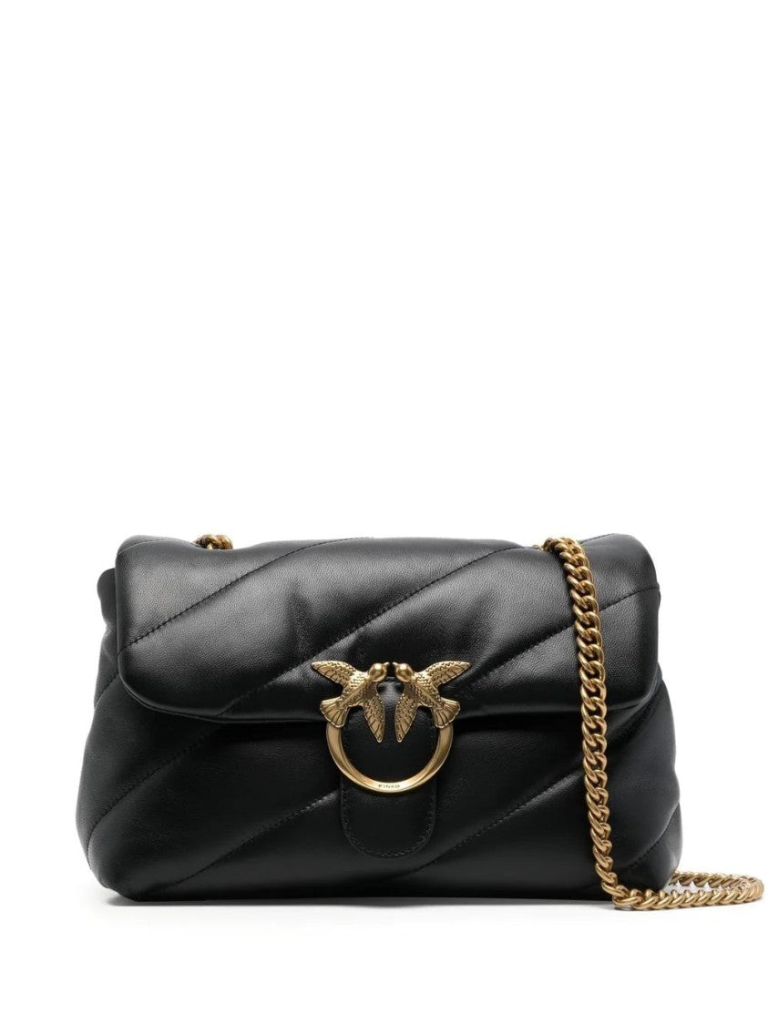 Pinko Love Classic Puff Quilted Black Shoulder Bag
