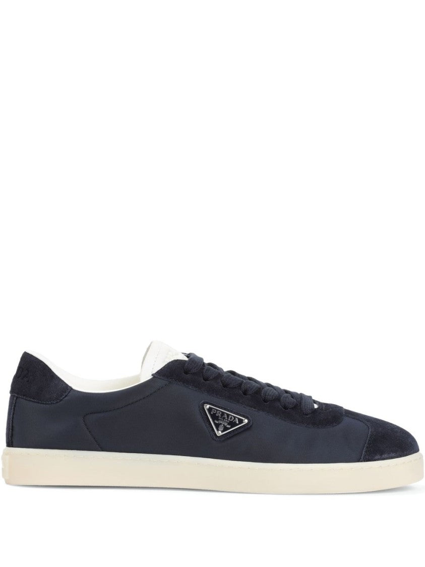 Prada Blue Sneakers With Textured Detailing