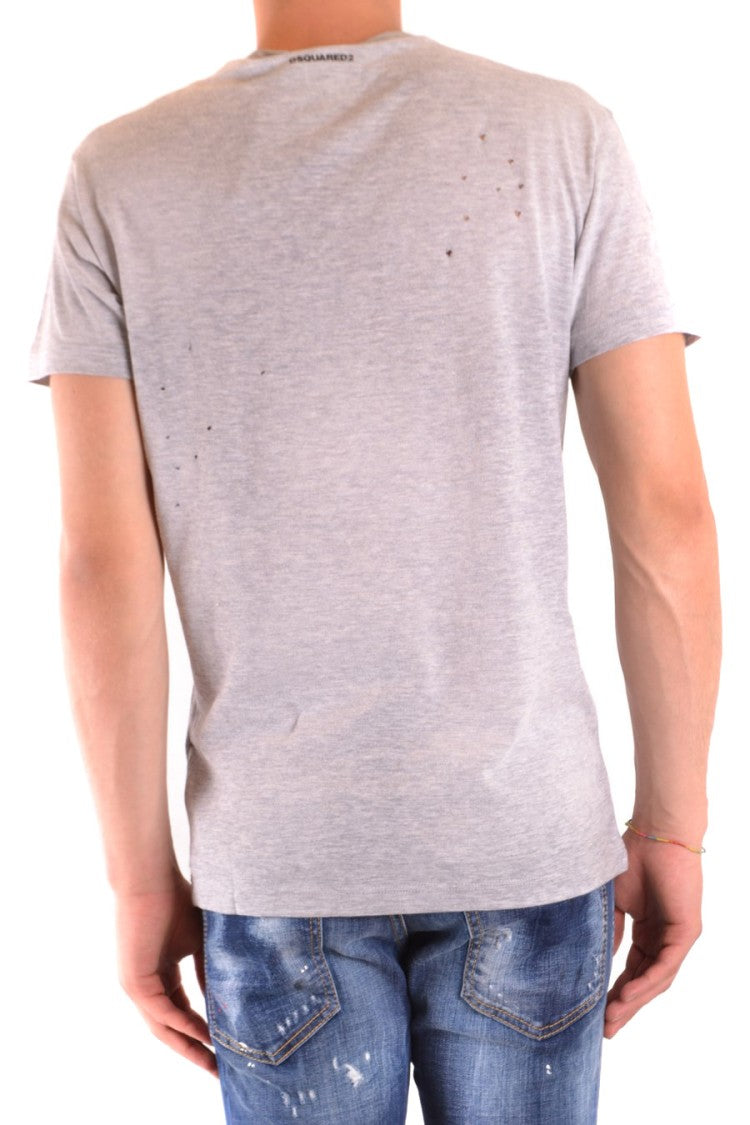 Dsquared2 Multicolor Distressed T-Shirt Bold Icon Print