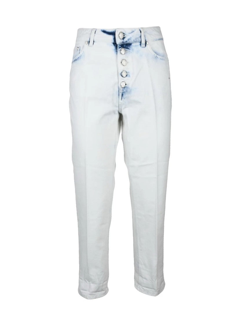 Dondup Light Blue Washed Tailored Fit Cotton Jeans