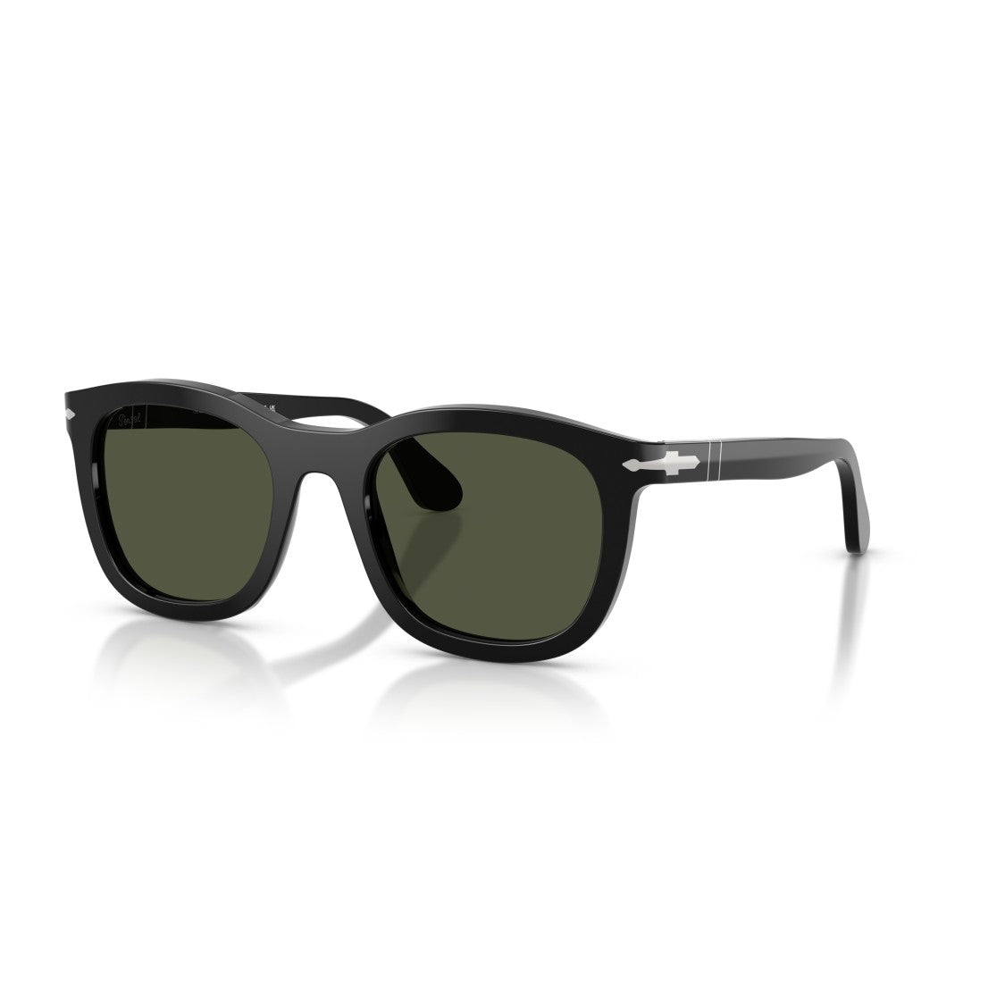 Persol 0Po3395s Rectangular Acetate Sunglasses With Dark Green Lenses
