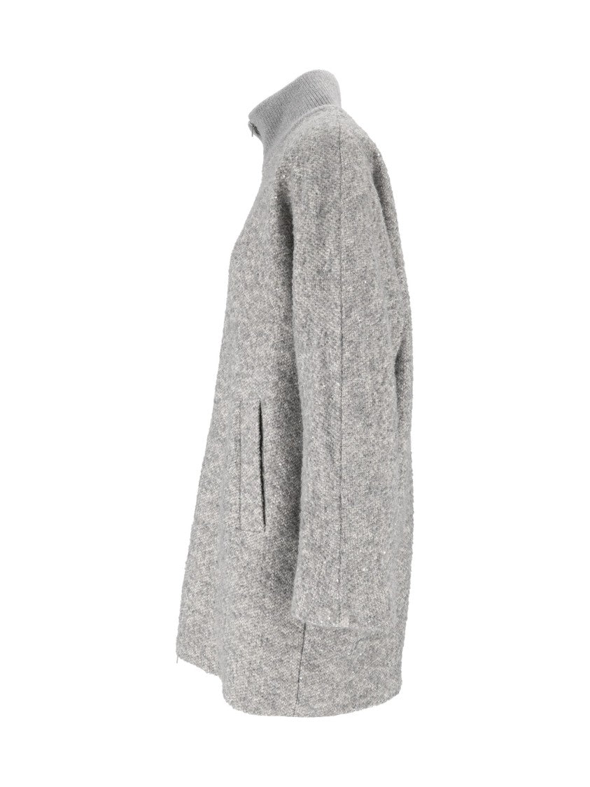Peserico Textured Knit Zip-Up Coat