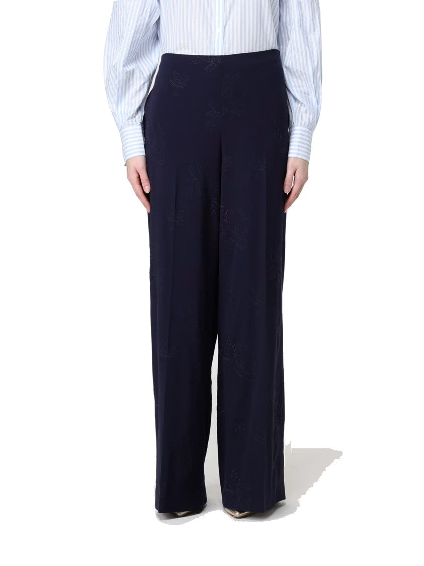 Twin-Set Blue Wide-Leg Relaxed Pants