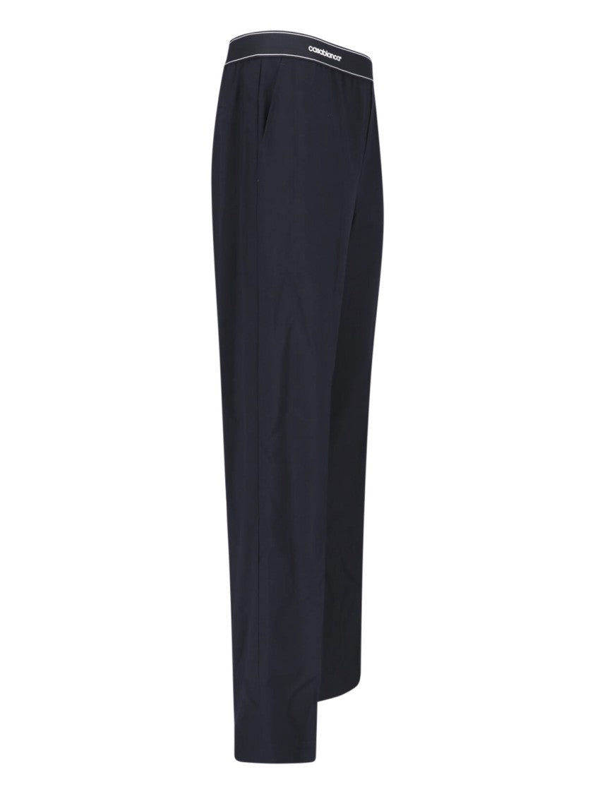 Casablanca Black Virgin Wool Straight-Leg Pants