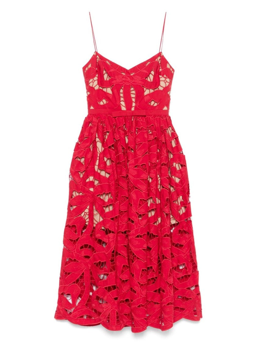 Self-Portrait Intricate Cut-Out Midi Dress With Removable Belt