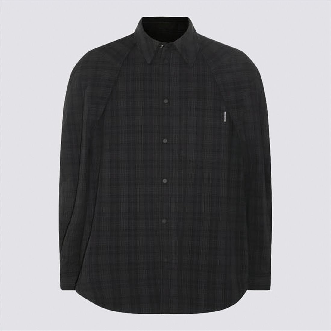 Balenciaga Dark Plaid Long-Sleeve Shirt