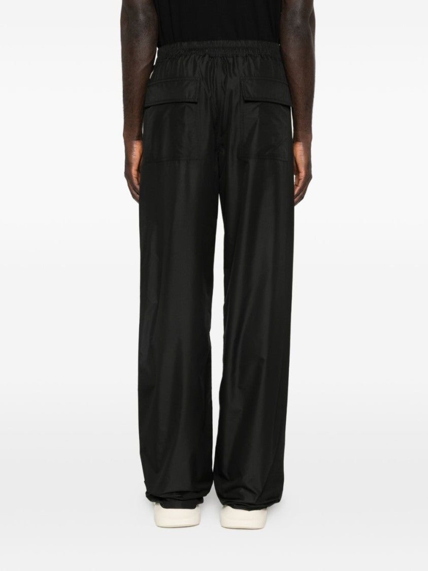 Rick Owens X Moncler Straight Leg Casual Pants With Drawstring And Flap Pockets