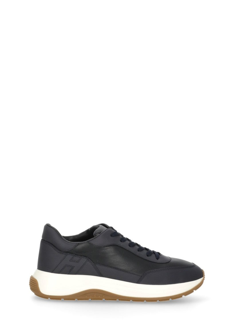 Hogan Blue Leather Low-Top Sneakers