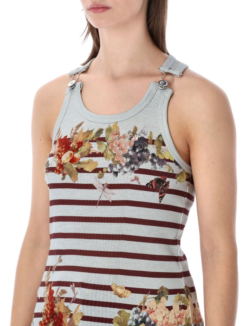 Jean Paul Gaultier Mariniere Grape Spalline Tank Top