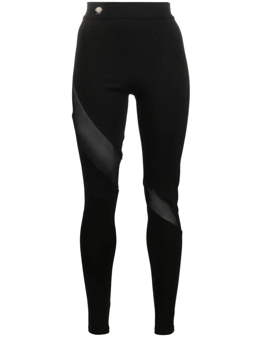 Philipp Plein Fitted High-Waist Leggings With Satin-Like Panels
