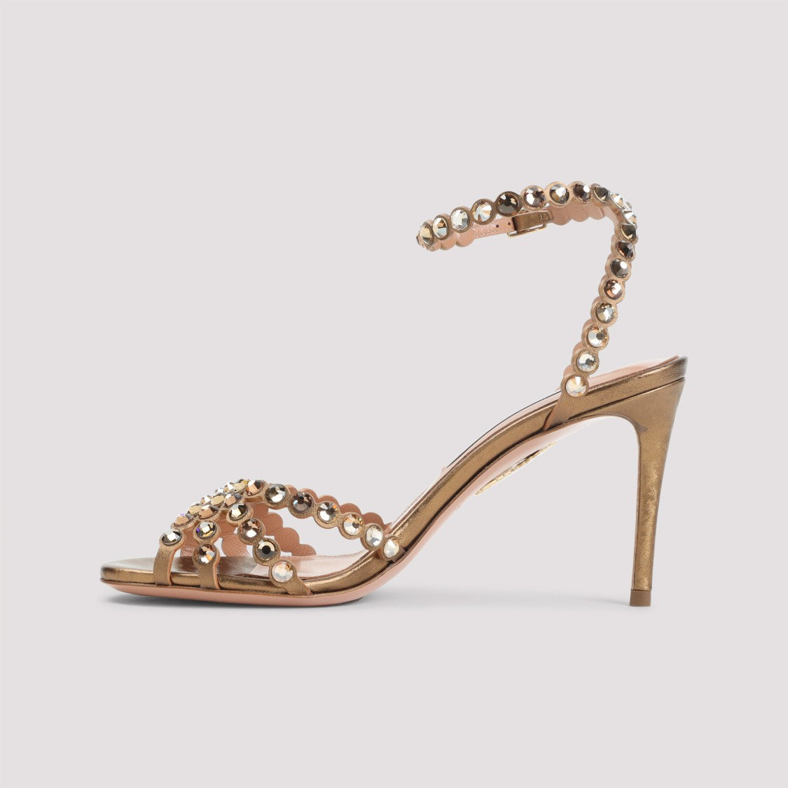 Aquazzura Brass Goat Leather Tequila Sandal