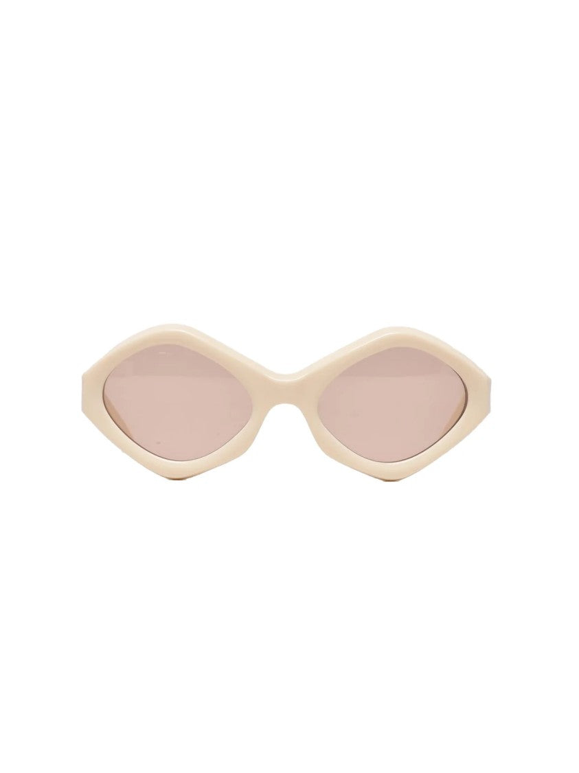 Kiko Kostadinov Beige Elongated Oval Acetate Sunglasses