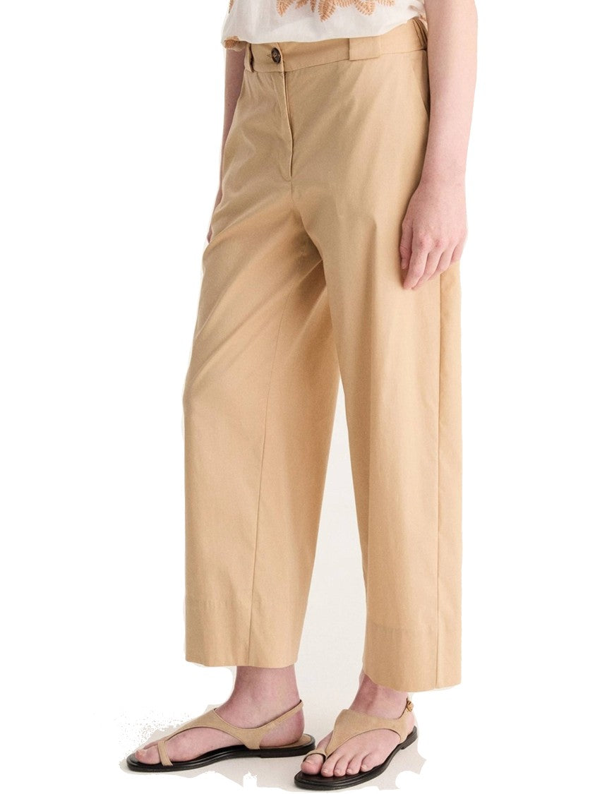 Biancalancia Wide-Leg Cropped Minimalist Silhouette Pants