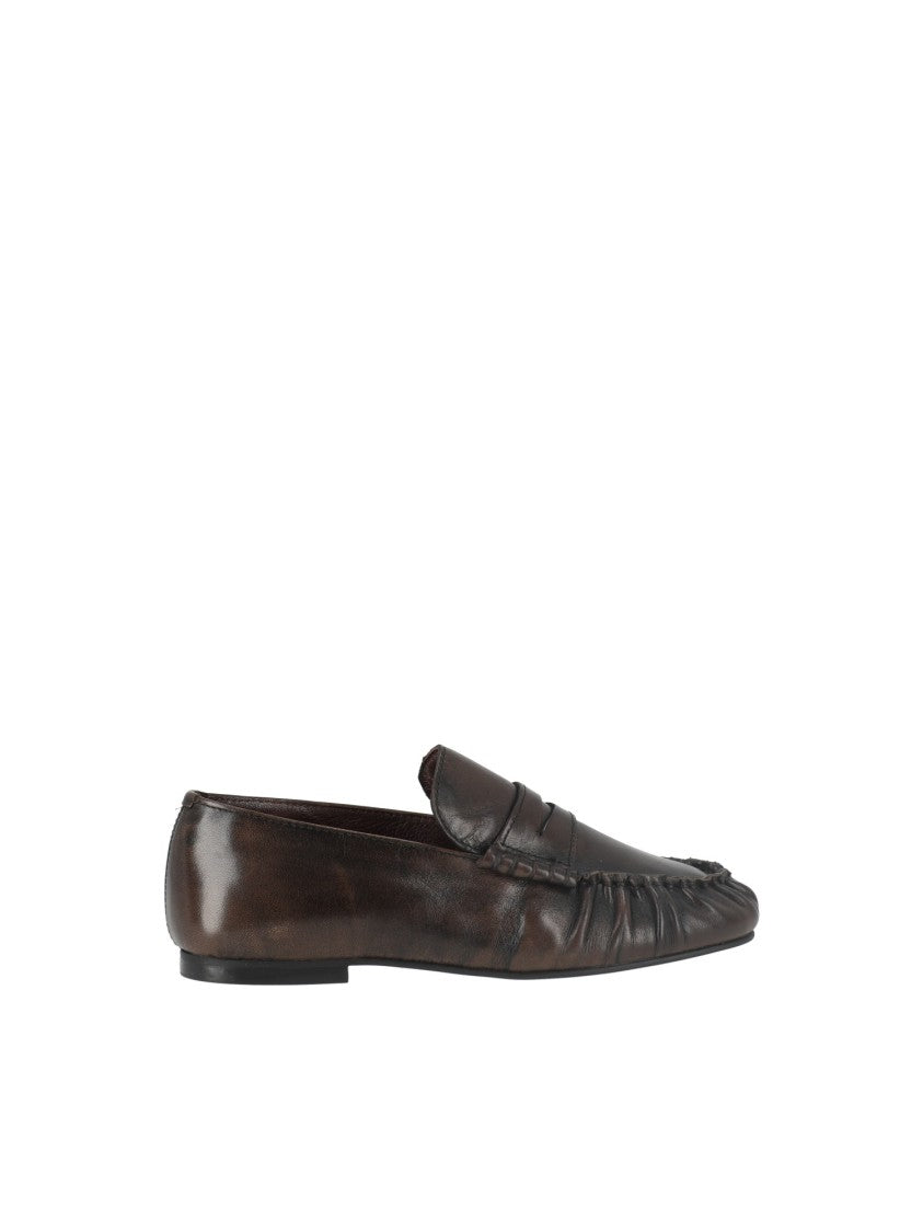 Alohas Brown Aven Vintage Effect Leather Loafers