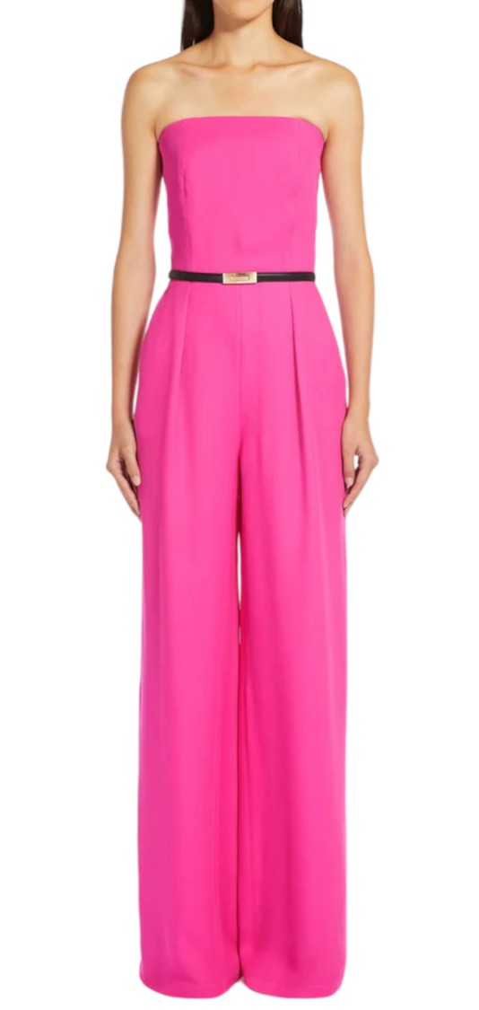 Max Mara Wide-Leg Strapless Jumpsuit With Fitted Bodice