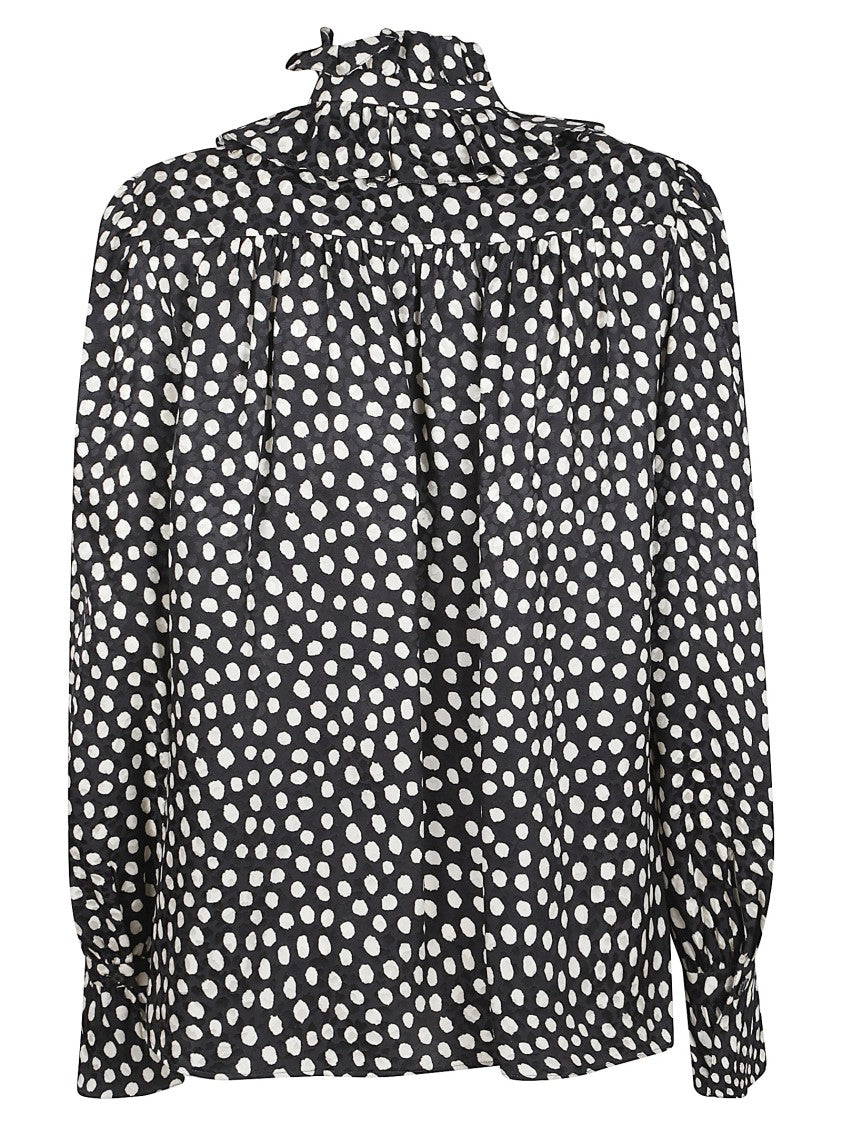 Chloé Silk Jacquard Blouse With Ruffles
