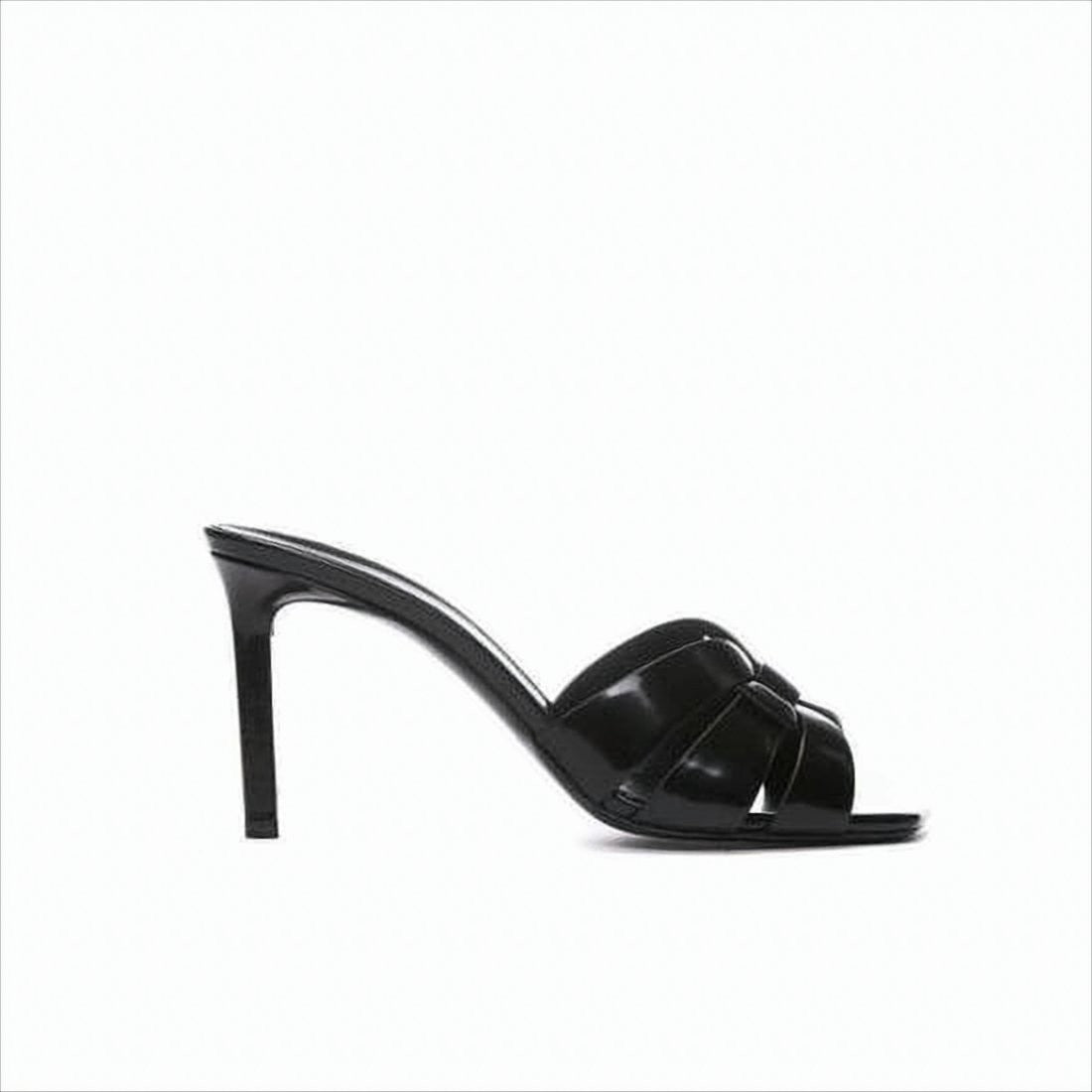 Saint Laurent Open Toe High-Heeled Pumps With Interwoven Straps