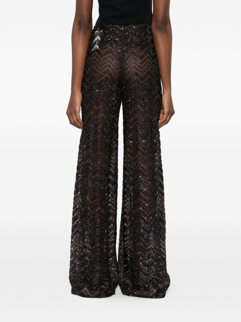 Missoni Knit High-Rise Wide-Leg Trousers