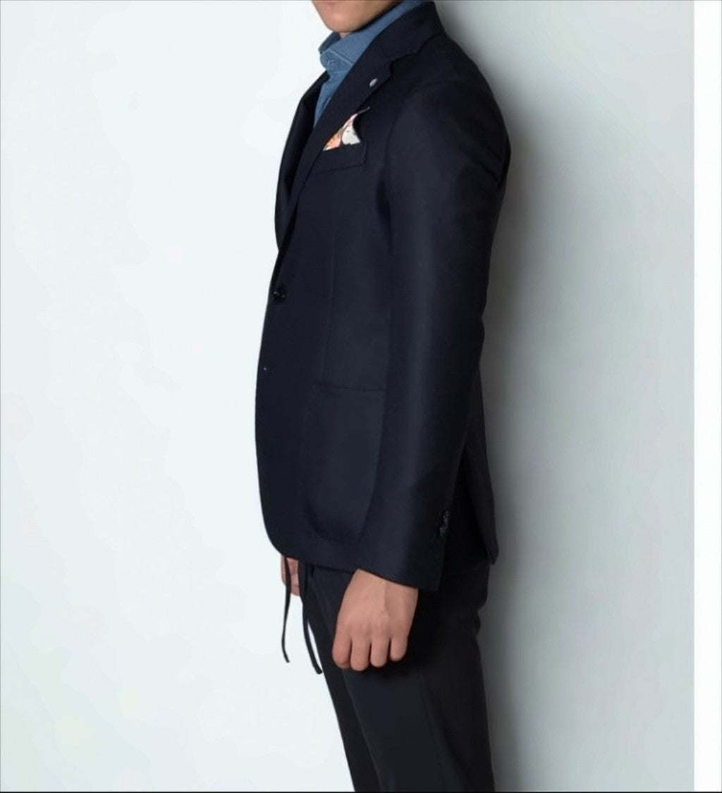 Bharnaba Tailored Blue Single-Breasted Jacket