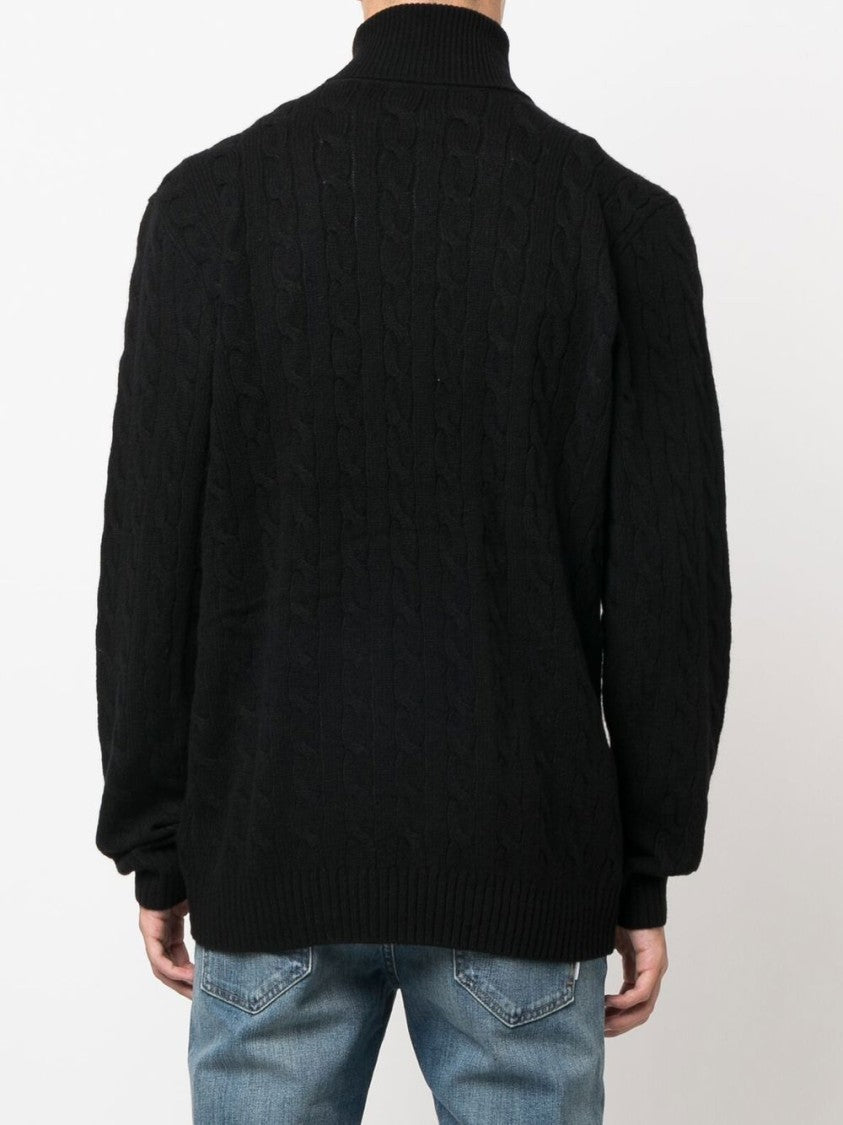 Polo Ralph Lauren Cable-Knit Turtleneck Sweater With Refined Pony Embroidery