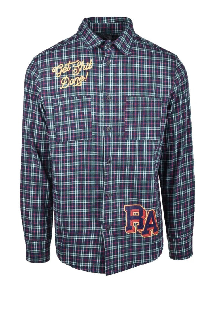 Resell Apparel Blue Plaid Cotton Flannel Shirt