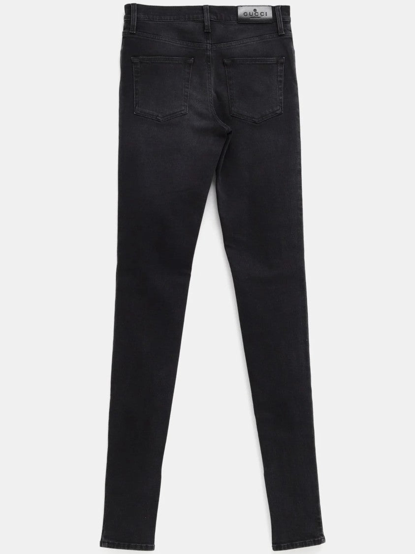 Gucci Black Skinny Denim Fading Jeans
