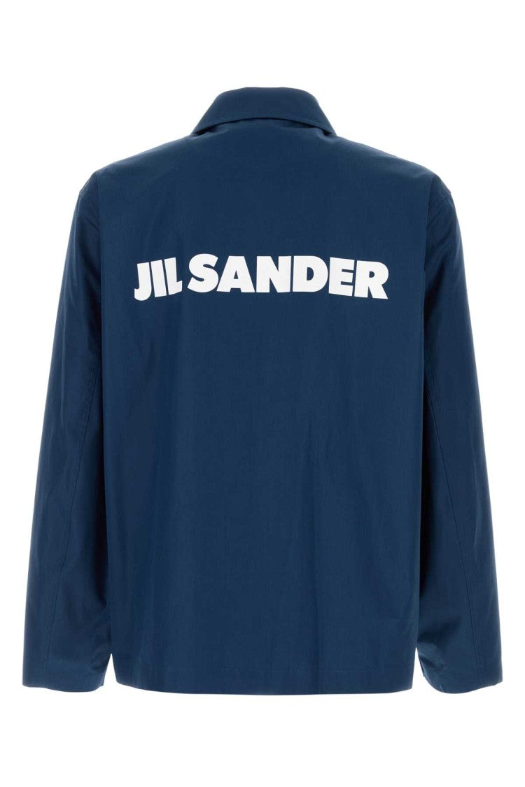 Jil Sander Blue Cotton Windbreaker