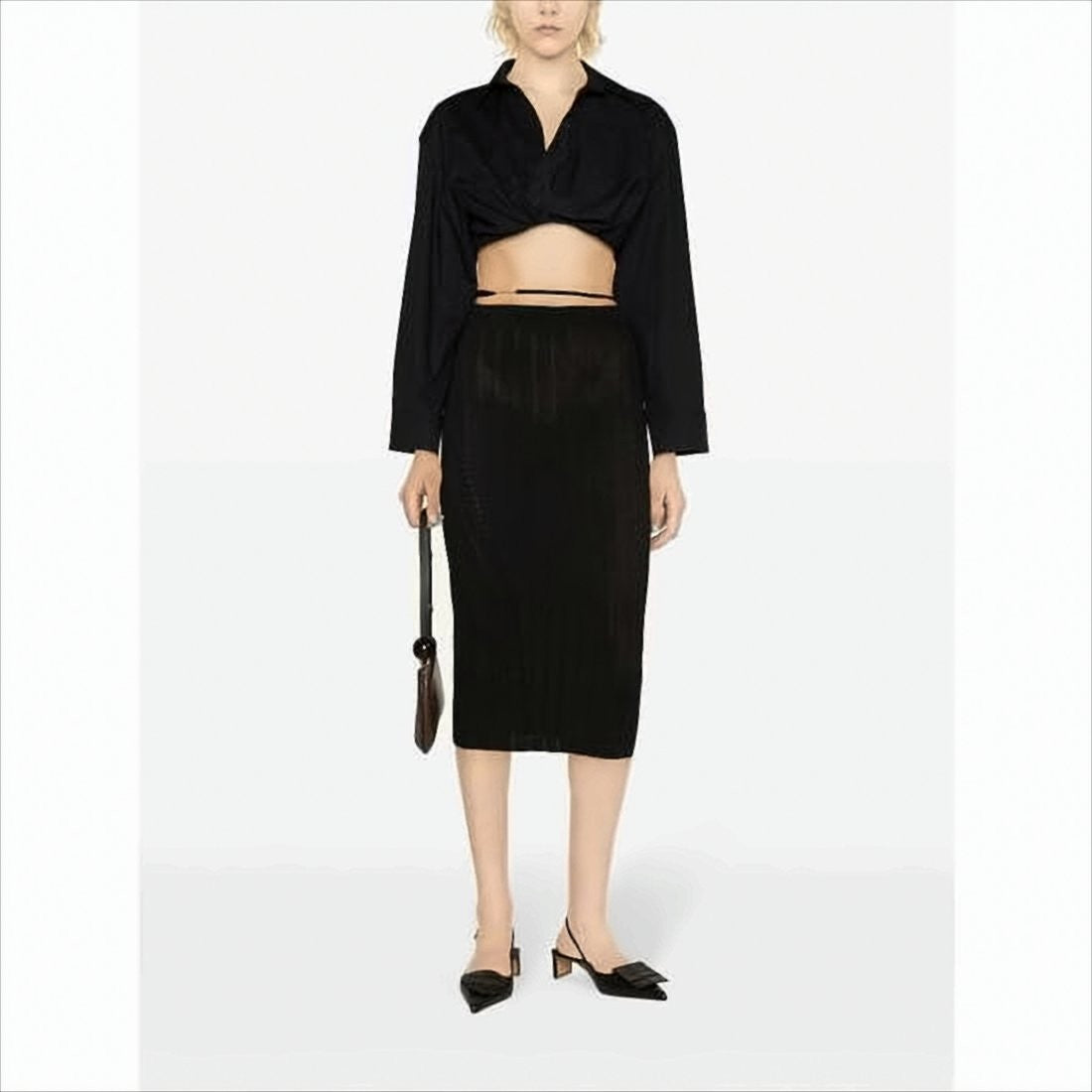 Jacquemus Midi Skirt With Fitted Silhouette And Vertical Ribbing