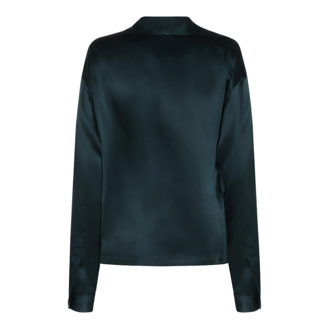 Tom Ford Satin Finish Deep V-Neck Shirt With Classic Collar