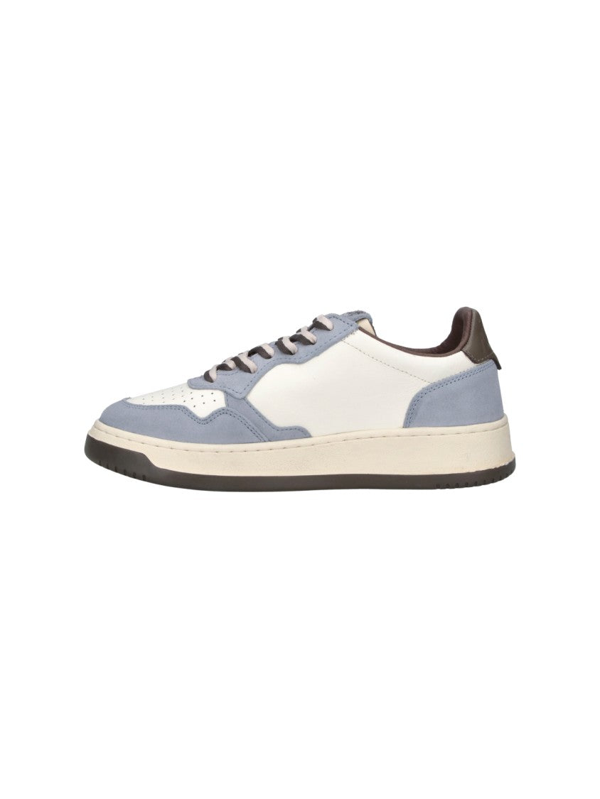 Autry White Medalist Blue Accent Leather Sneakers
