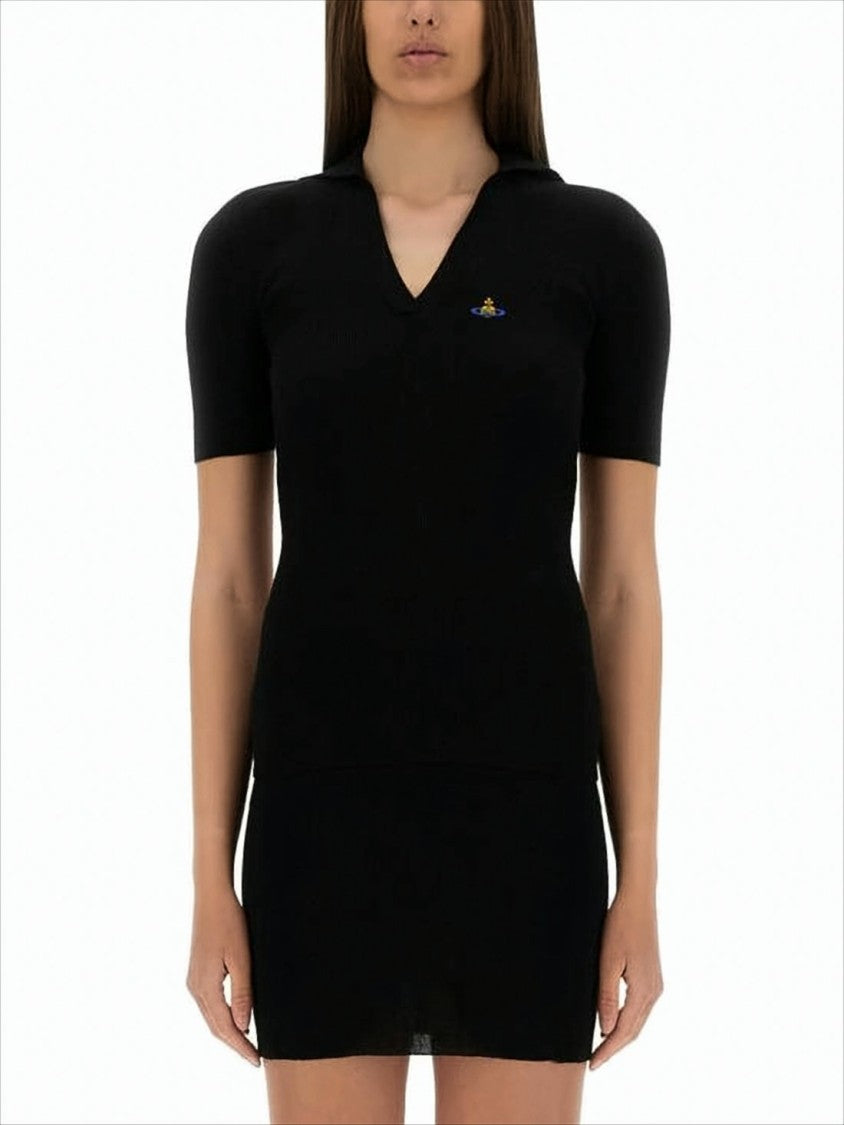 Vivienne Westwood Fitted Short-Sleeve Polo Shirt With V-Neckline