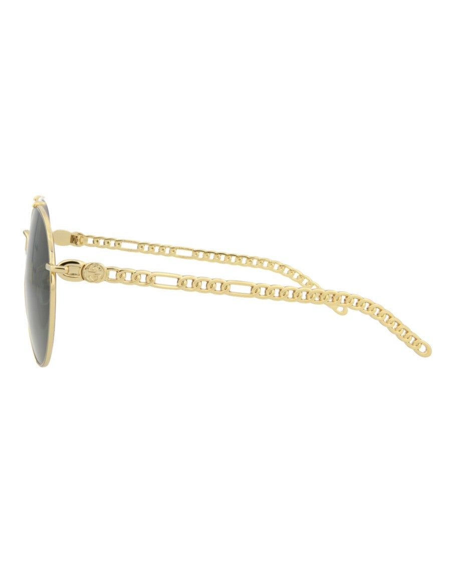 Gucci Round-Metal Frame Sunglasses