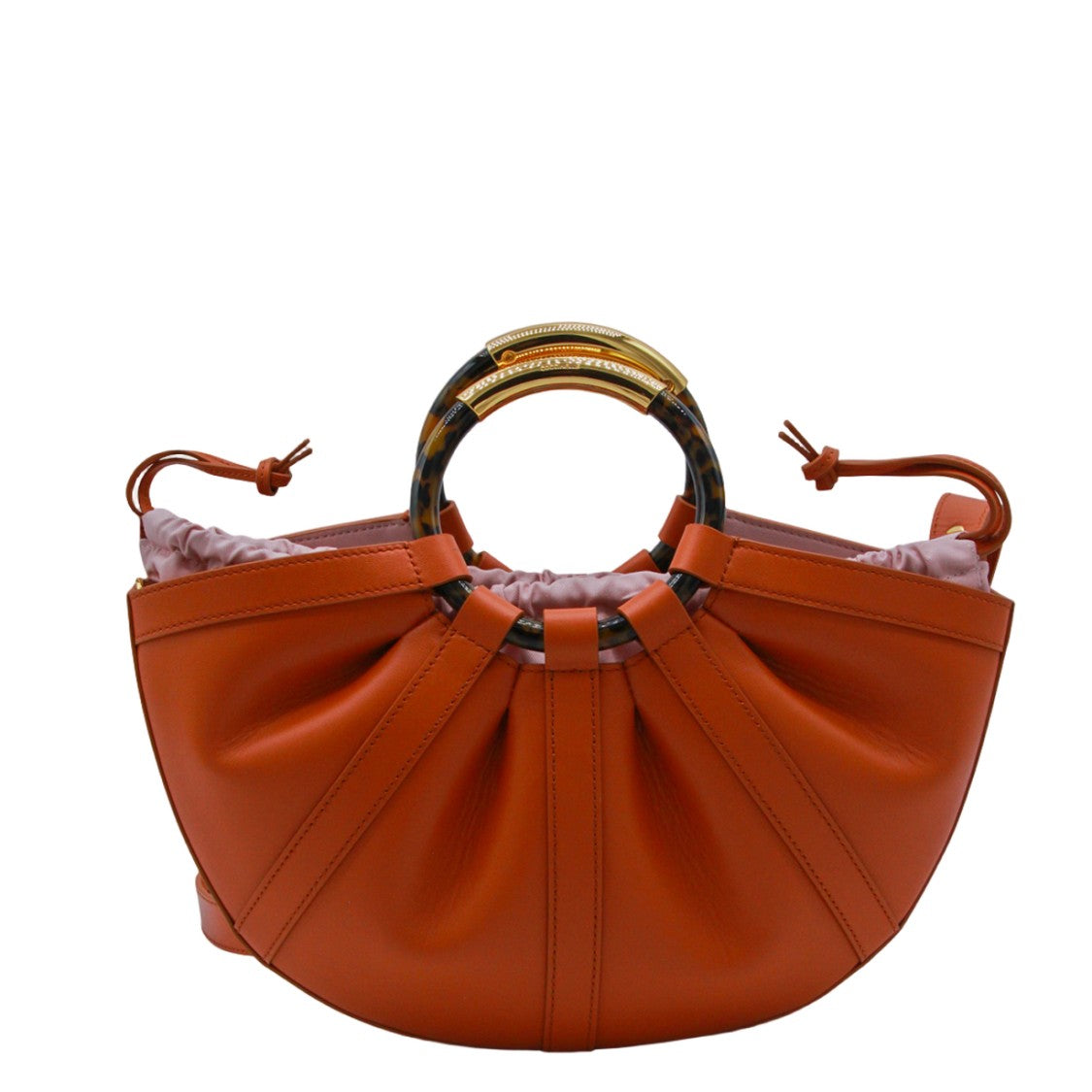 Coccinelle Semi-Circular Pleated Bag With Tortoiseshell Handle