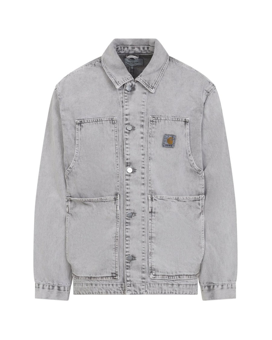 Carhartt Wip Og Double Front Jacket In Chalk Wash Denim