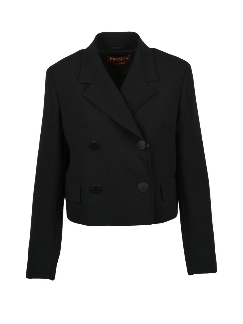 Max Mara Black Triacetate Double-Breasted Blazer