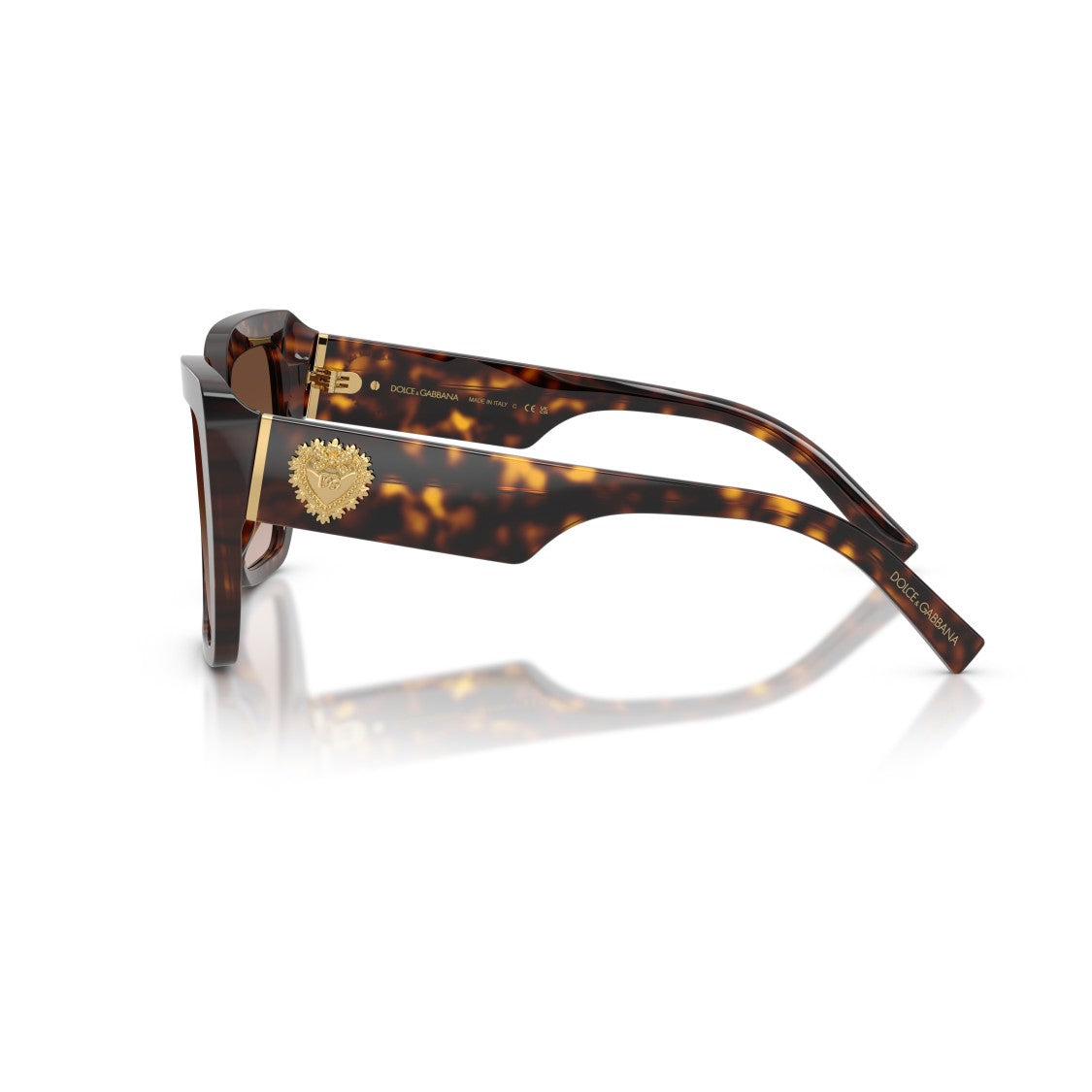 Dolce & Gabbana Oversized Tortoiseshell Frame Sunglasses With Gradient Brown Lenses