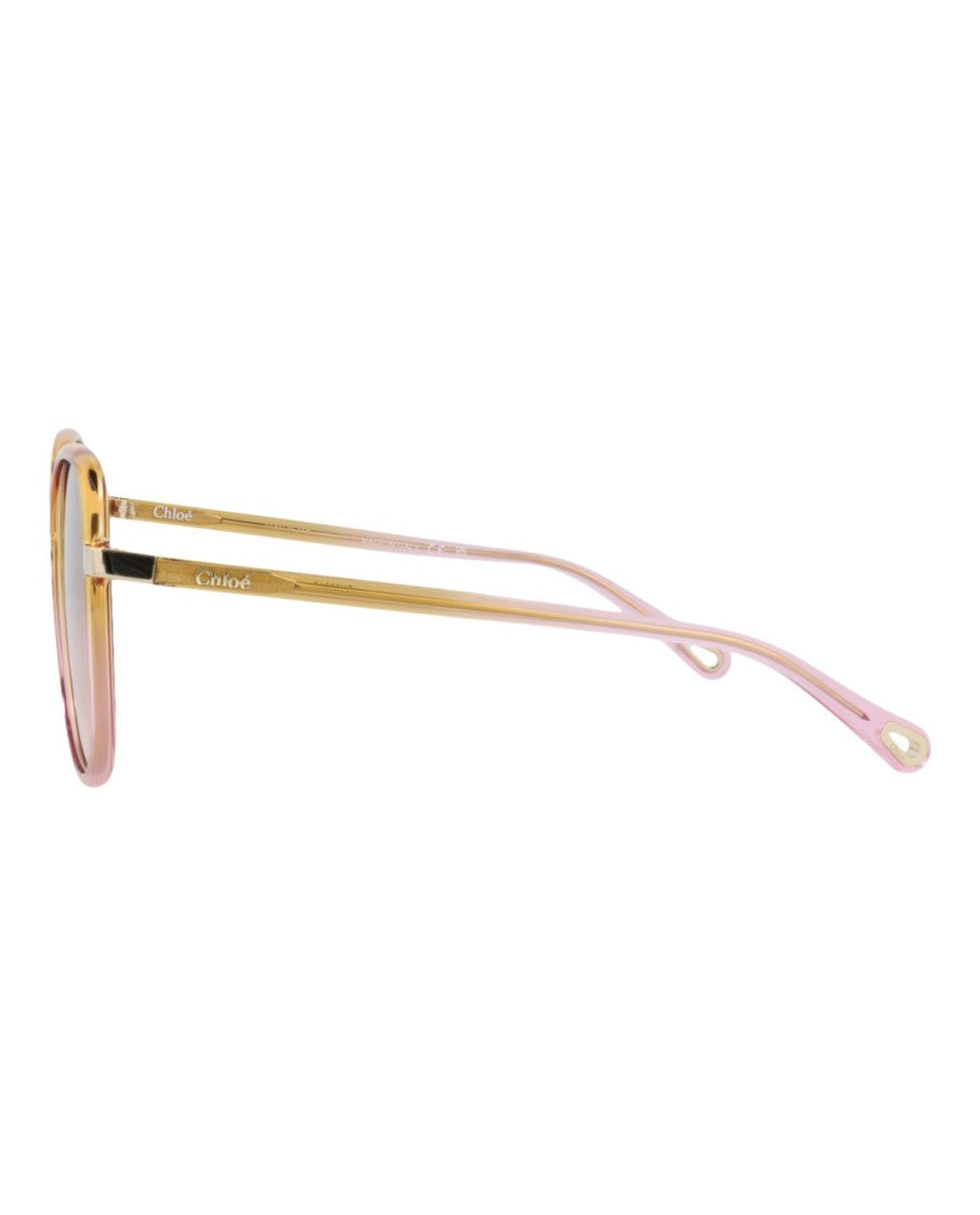 Chloé Square-Frame Injection Sunglasses