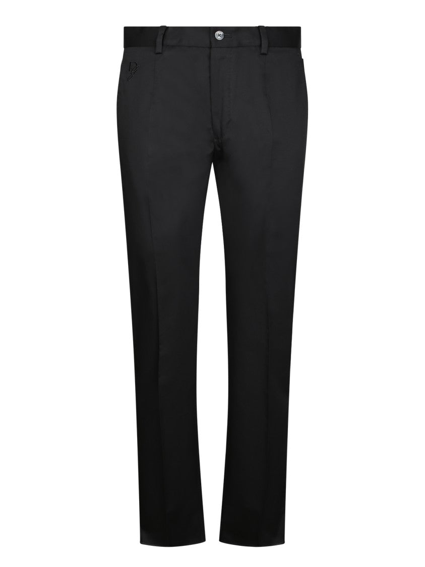 Dolce & Gabbana Tailored Black Trousers With Adjustable Waist And Practical Pockets
