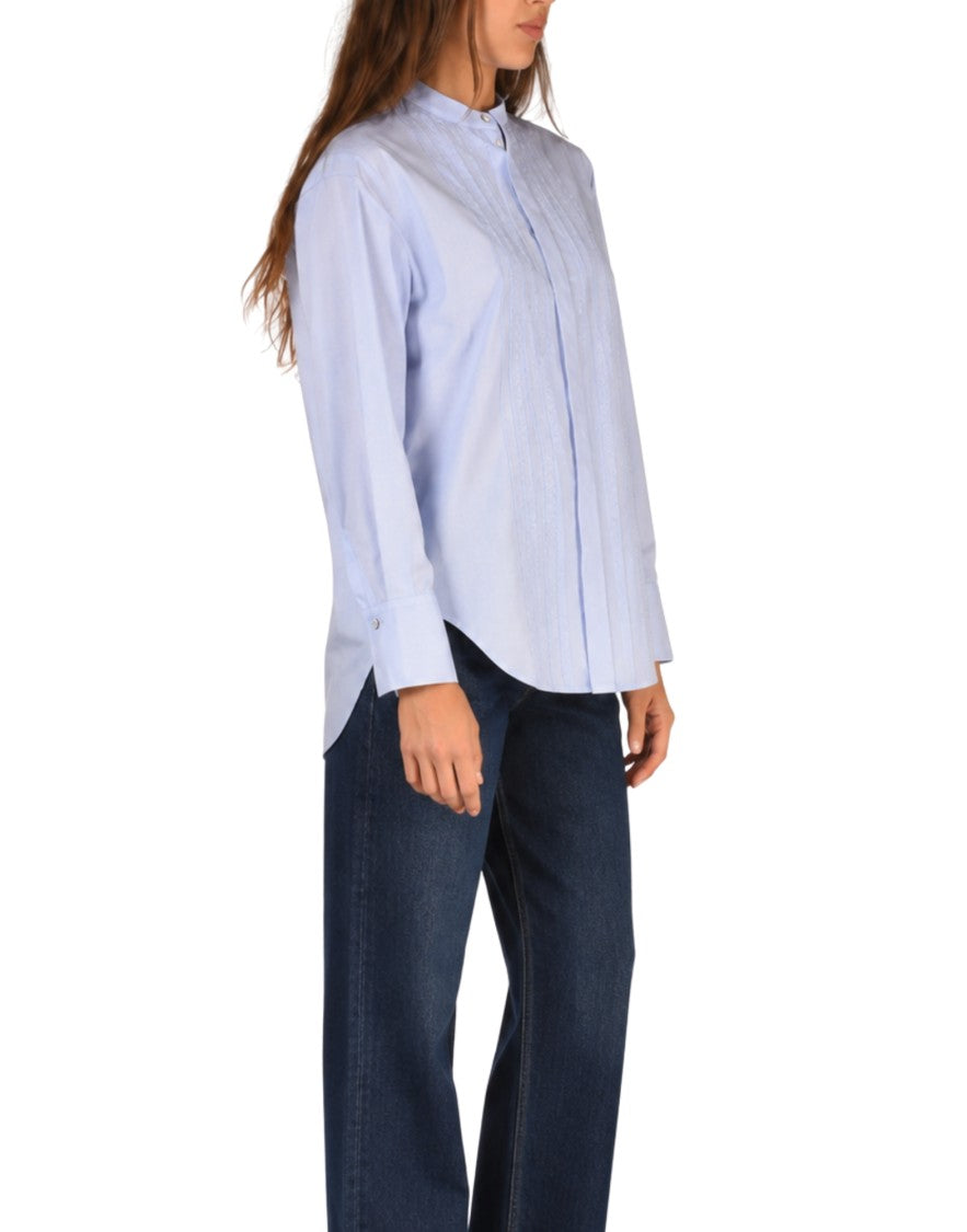 Forte Forte Sky-Lilac Embroidered Cotton Shirt