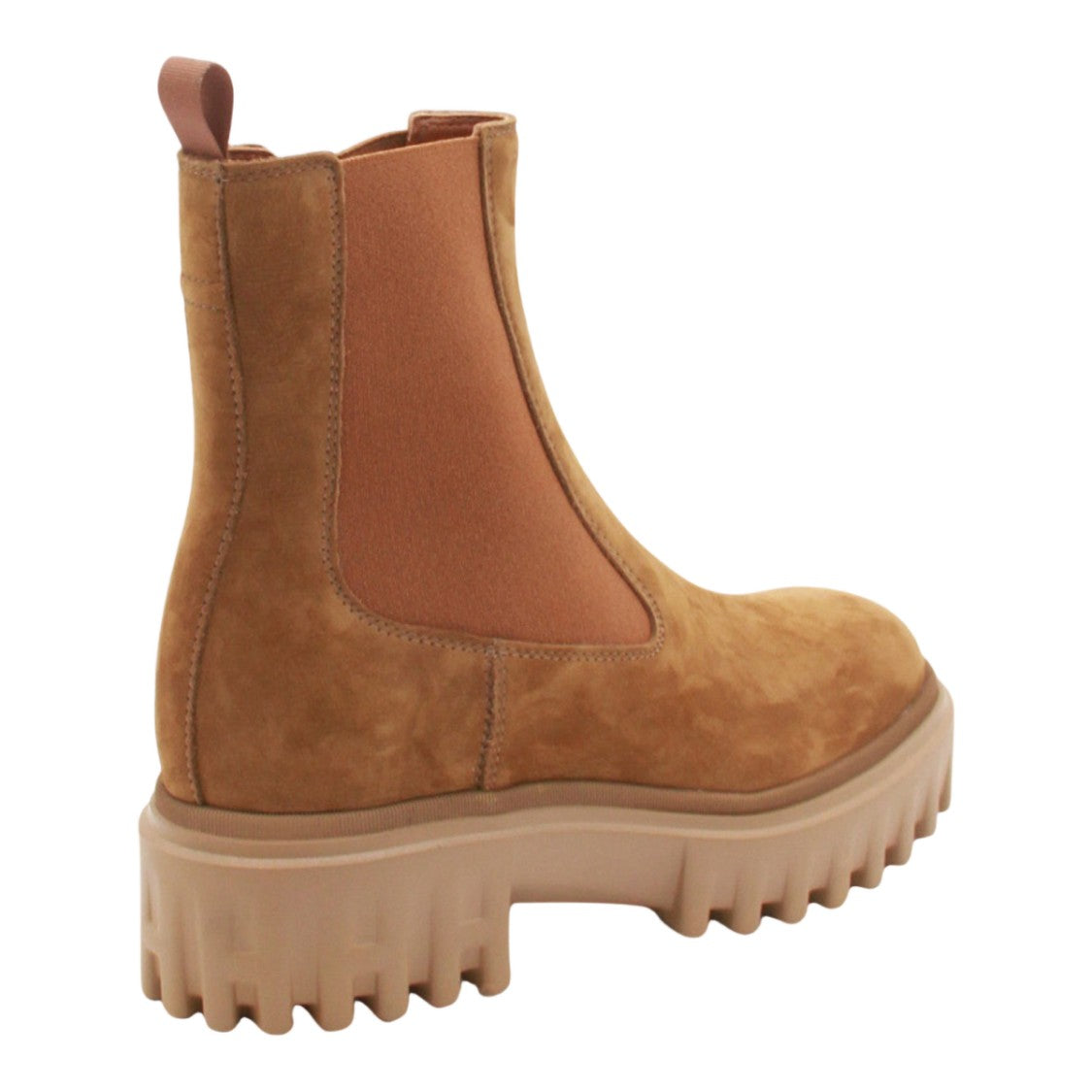 Hogan Platform Brown Suede Boots With Sole
